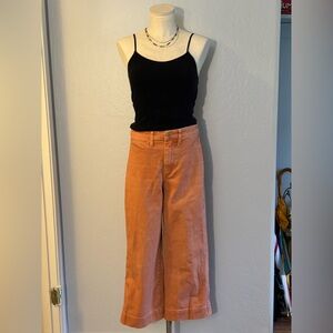 Madewell Emmet Wide Leg Crop Pants. Patch pockets on the back. Coral Size 26